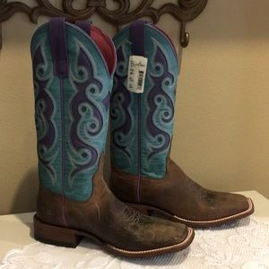 Macie Bean Leather Cow Girls Boots